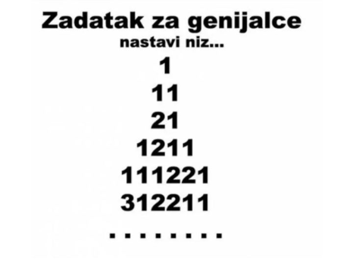 Zadatak za genijalce: Pogledajte sliku i nastavite niz
